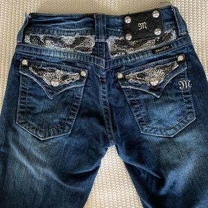 Miss Me Dark Rinse Rhinestone Jeans 26